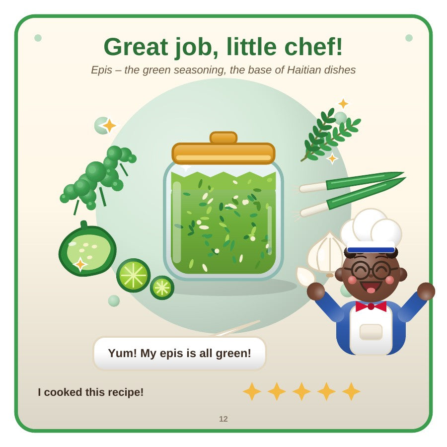 The "Bravo, little chef!" page at the end of each recipe.